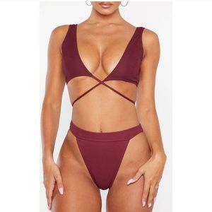 Dark red bikini
